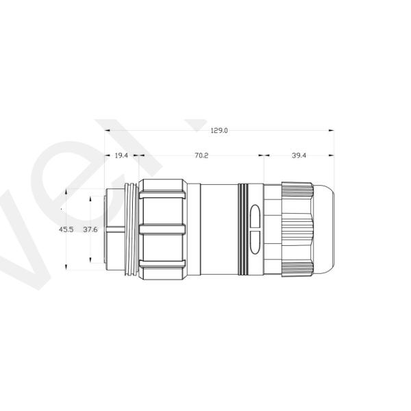 19-Core Male Female Aviation Plug Gold-Plated Copper 20A 19 Pin Socapex Connector for Stage Lighting Waterproof Connector