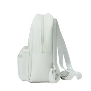 25cm 31cm Womens Waterproof Backpack PU White Backpack With Gold Zipper