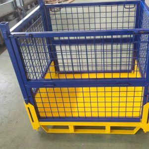Robust Construction Grid Material Metal Pallet Crate Folding Mesh Container