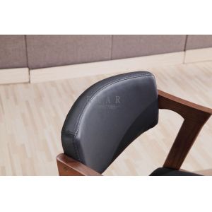 Modern Design Ash Wood Hotel Pu Leather Dining Room Chair