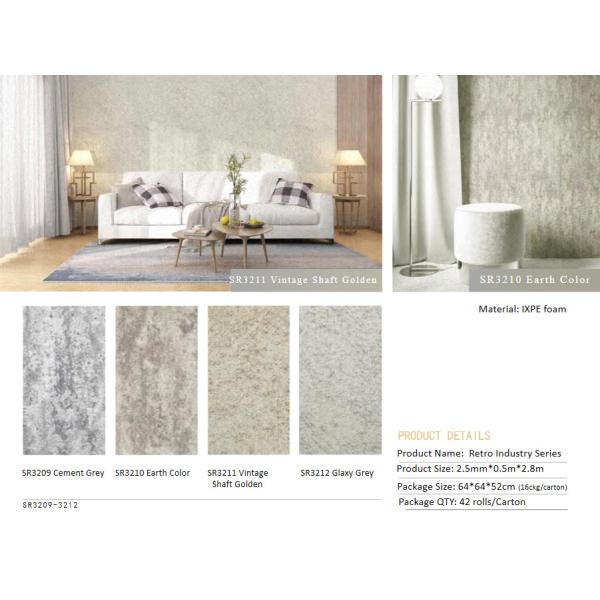 Soundproof Waterproof Foam Self Adhesive Wallpaper Roll For Indoor Wall Decoration