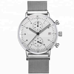 42mm Waterproof Chronograph Watch Mesh Belts