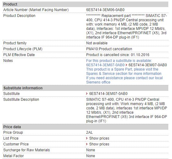 6ES7414-3EM06-0AB0 6ES7 414-3EM06-0AB0 Siemens Central Processing Unit