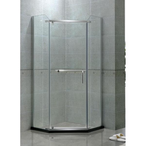 Buy Angle Shape Single Pivot Shower Doors Stainless Steel Swing 8 MM Clear Tempered Glass at wholesale prices