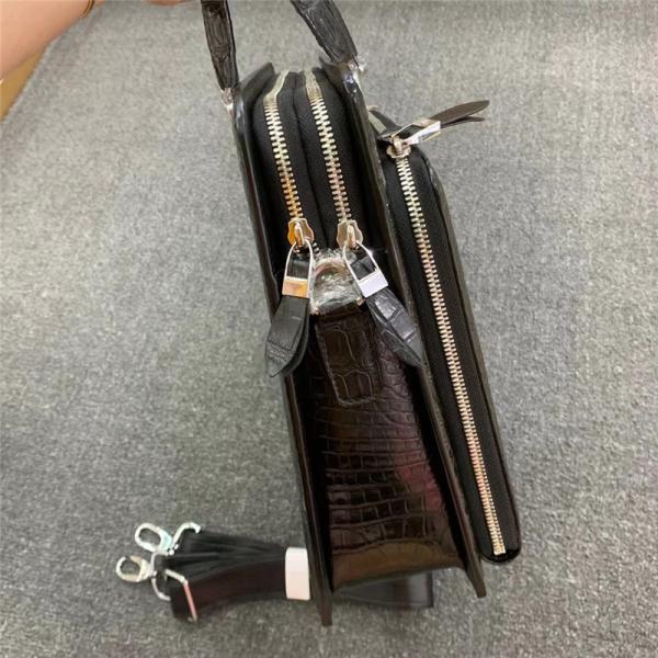 Authentic Real Crocodile Skin Businessmen Briefcase Large Working Laptop Purse Genuine Alligator Leather Male Purse