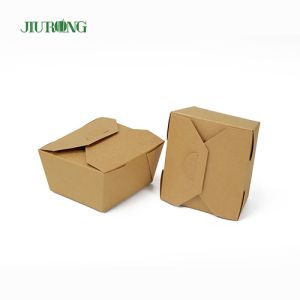 Unbleached Kraft Biodegradable Paper Container 1080ml Food Grade