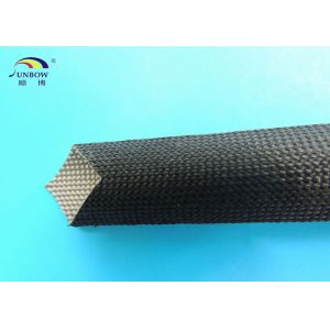 Braided High Temperature Fiberglass Sleeving , Electric Cable Protection Sleeve