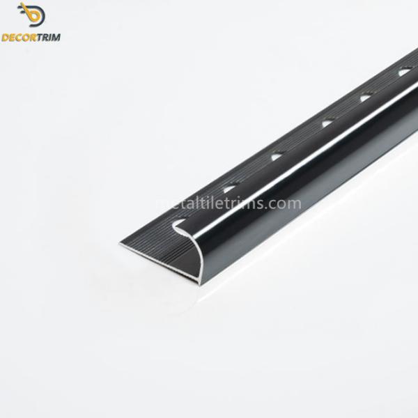Bright Black Metal Tile Trims Quarter Round For Tile External Corner Decoration