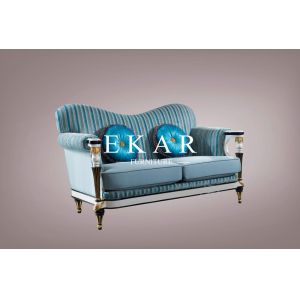High Quality European Style Blue Fabric Sofa FLN-M-SF301