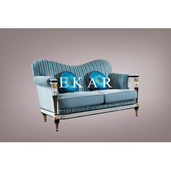 High Quality European Style Blue Fabric Sofa FLN-M-SF301