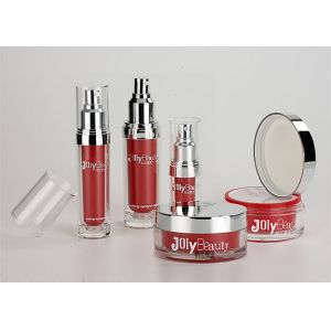 Quality PMMA Transparent / Red Shell Empty Makeup Containers 50ml 150ml for sale