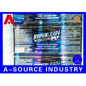 Custom Hologram Printing Pill Bottle Label Metalic Blue Removable Pharmaceutical