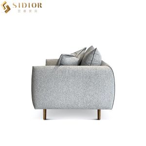 Customized Modern Hotel Restaurant Leather Leisure Chair With Solid Wood Legs