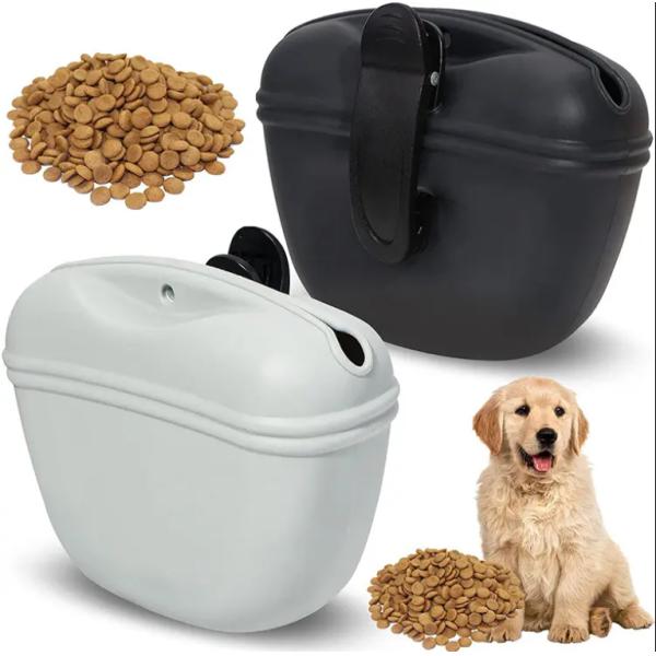 Cutting Service Silicone Portable Dog Treat Bag with Magnetic Closure and Waist Clip Pouch