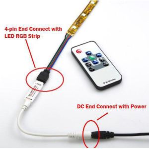 KooSion In-line Mini Dimmer with Remote Control for Single Color LED Strip