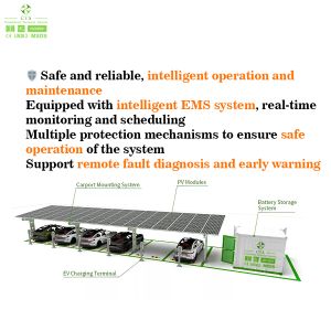 Solar Powered EV Charging Station with LiFePO4 Battery 215-365KWh