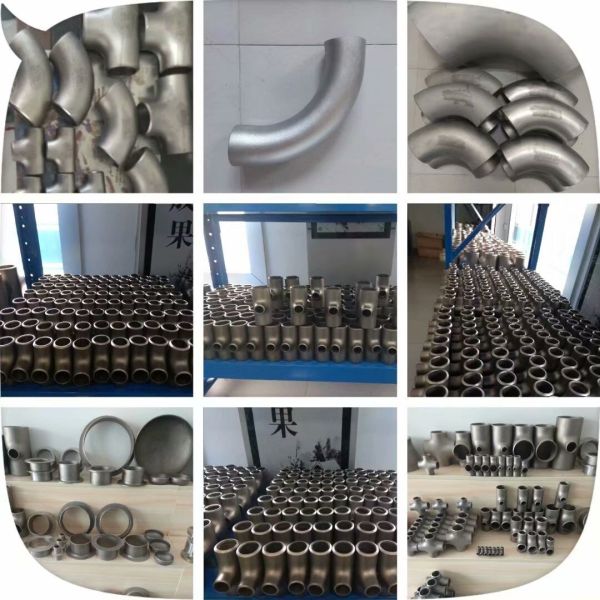 ASTM B363 GR2 Bending Titanium Pipe , Tee Reducer Pipe Fittings Pickled Surface