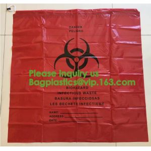 Biodegradable Dtrawstring Biohazard Bags Medical drawtape, Biological Hazard Bag