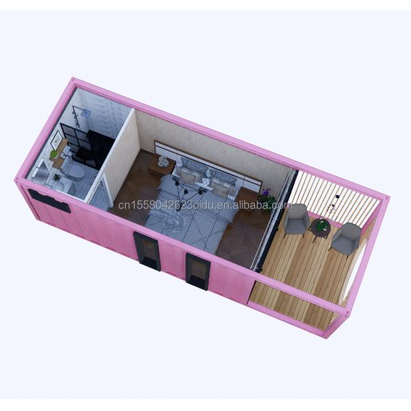 Aluminum Alloy Windows 3 Bedroom Container Residence with Packaging and Wave Sandwich Panel Walls