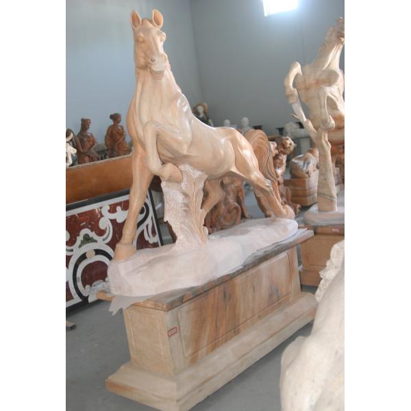 Nature Stone carving horse sculpture pink marble animal sculpture,stone carving supplier