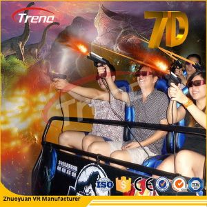Quality 6 DOF Gun Shooting Stereo 7D Cinema Simulator With 3D VR Hanger 2.25KW 220V for sale