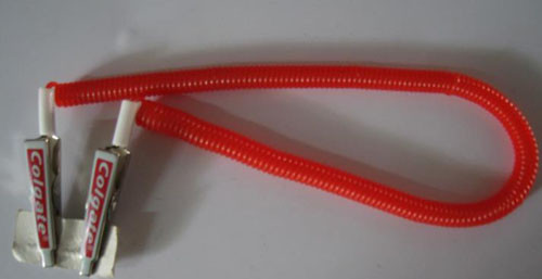 Buy Hot selling for dental promotion using red color plastic coiled lanyard w/metal logo clip at wholesale prices