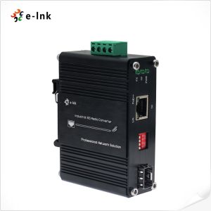 Mini Industrial 10G/5G/2.5G/1G/100M 802.3bt to 10GBASE-X SFP+ Media Converter