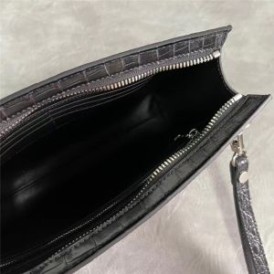 Authentic Crocodile Skin Businessmen Envelop Clutch Wristlets Purse Genuine