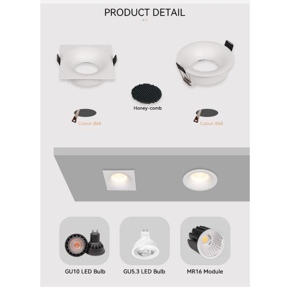 Fixed Anti Glare Downlight Frames Recycled Ocean Plastic Gu10 Downlight Frame