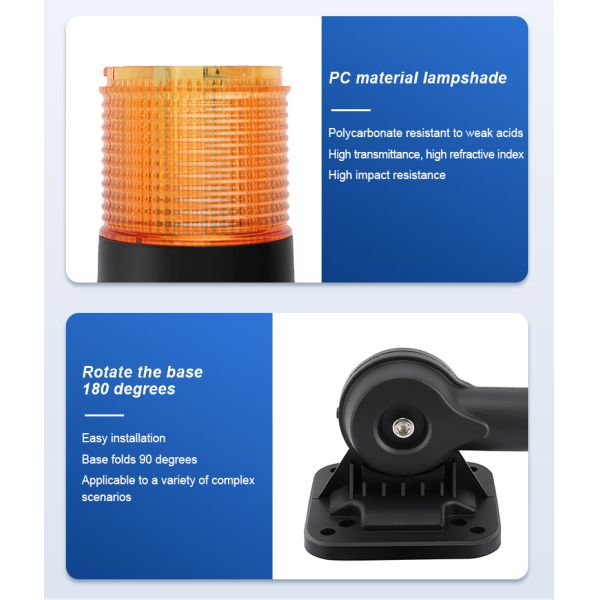 Long Lasting Signal Tower Lamp 60mm 50000 Hours Lifespan Lightweight LED Signal Tower Light