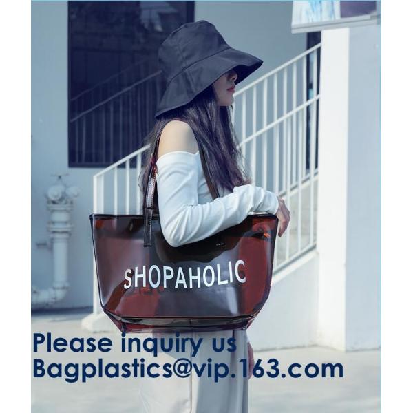 Beautiful Plastic PVC Beach Bag Clear Travel Cosmetic Bags, Fashion Clear PVC Beach Bag, Vinyl Plastic Bag, Envelope Clu
