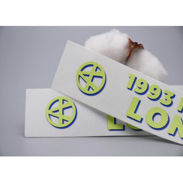 Custom White Woven Label Printed Matte Silicone Logo For Clothing