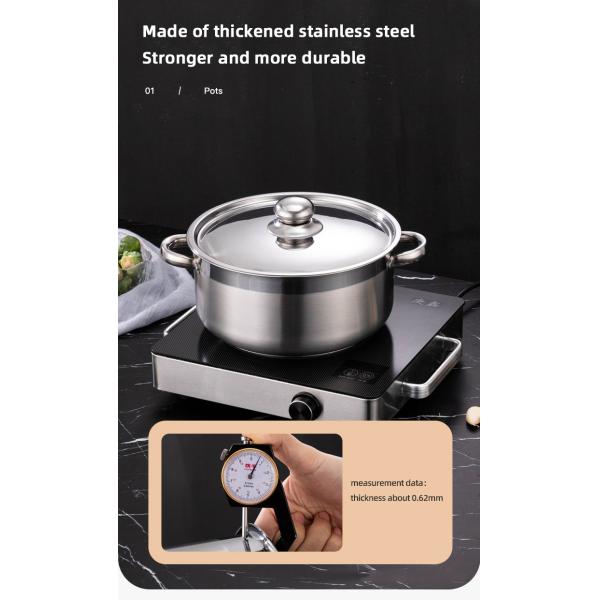 Hot Selling Kitchen Cooking Pot Set Stainless Steel Soup & Stock Pots Cookware Cooking Soup Pot Set