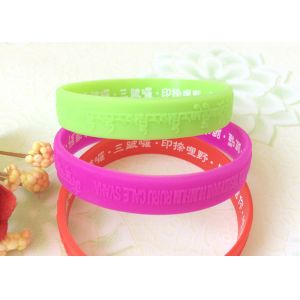 Quality Embossed Logo Low Relief Buddhism Relief Solid Custom Silicone Wristbands for sale