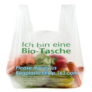 biodegradable die cut handle food packaging compostable plastic bag, Compostable