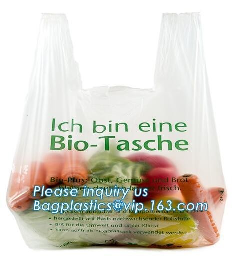 biodegradable die cut handle food packaging compostable plastic bag, Compostable