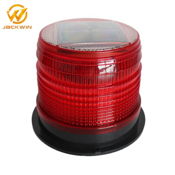 Solar PC Red Rotating Flashing Beacon Light Diameter 18*14cm Hot Compression Resistance