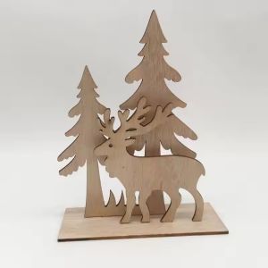 Customized wooden Christmas tree Old man elk Christmas decorations