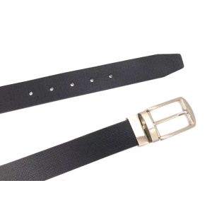 Reversible Buckle Mens Genuine Leather Dress Belt / Thick Black Belt For Dress