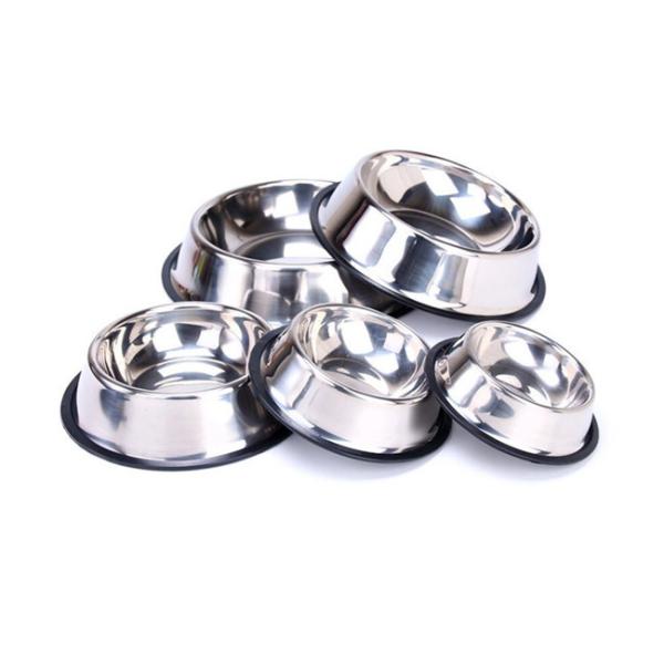 1000ml Non Slip Stainless Steel Dog Bowls Pet 5.5cm Sliver Metal