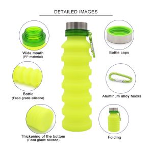 550ml Sport Silicone Portable Foldable Water Bottle
