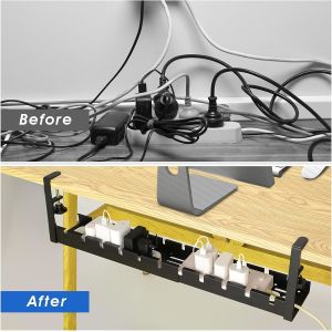 Cable Duct Under Desk Extendable Desk Cable Management Tray for Metal Wire