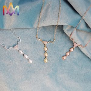 50cm Chain 304 Stainless Steel Deer Necklace With Nameplate Pendant