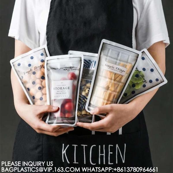 Bio Reusable Sealed Stand-Up Bag Window Zipper Bag Candy Snack Nut Food Packaging Bag