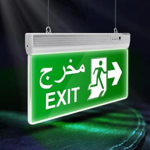 Quality LED Emergency Lighting Fire Fighting Equipment Fire Exit Lamp Led Exit Sign Light Qihui Lighting3w 90 for sale