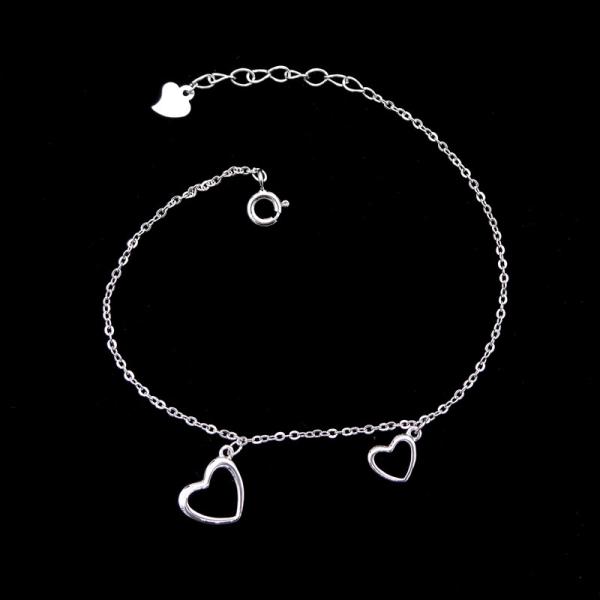 Buy Romantic / Simple Plain Silver Bracelet With Heart Shape Accessory at wholesale prices