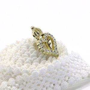 2.5×1.7cm Crystal Cufflinks For Mens Hollowed Out Heart Crown Diamond Inlaid