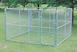 Galvanized Wire Outside Dog Cages For Large Dogs / Fully Enclosed Dog Kennel