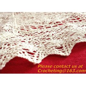 Round Hand Crochet table clothing - table cover - white , for wedding and