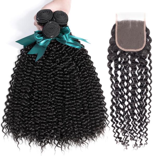 Buy Natural Color 100 Virgin Brazilian Curly Human Extensions For Ladys at wholesale prices